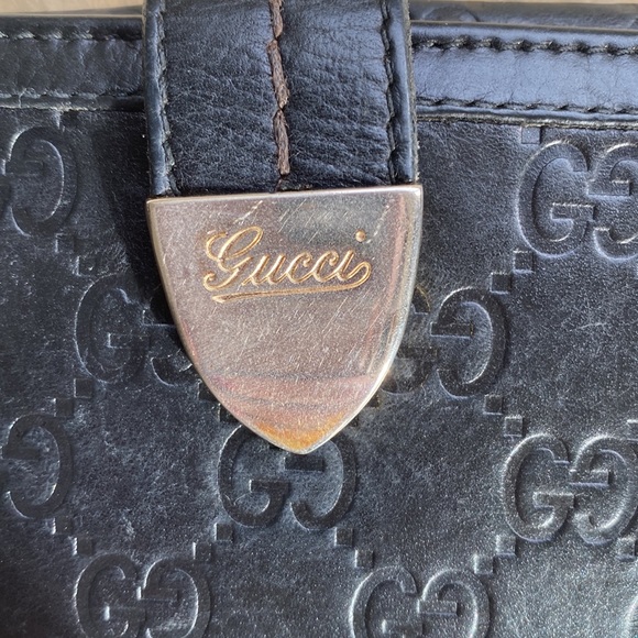 Gucci Wallet on a Chain Logo Embossed Black Leather - Picture 9 of 9